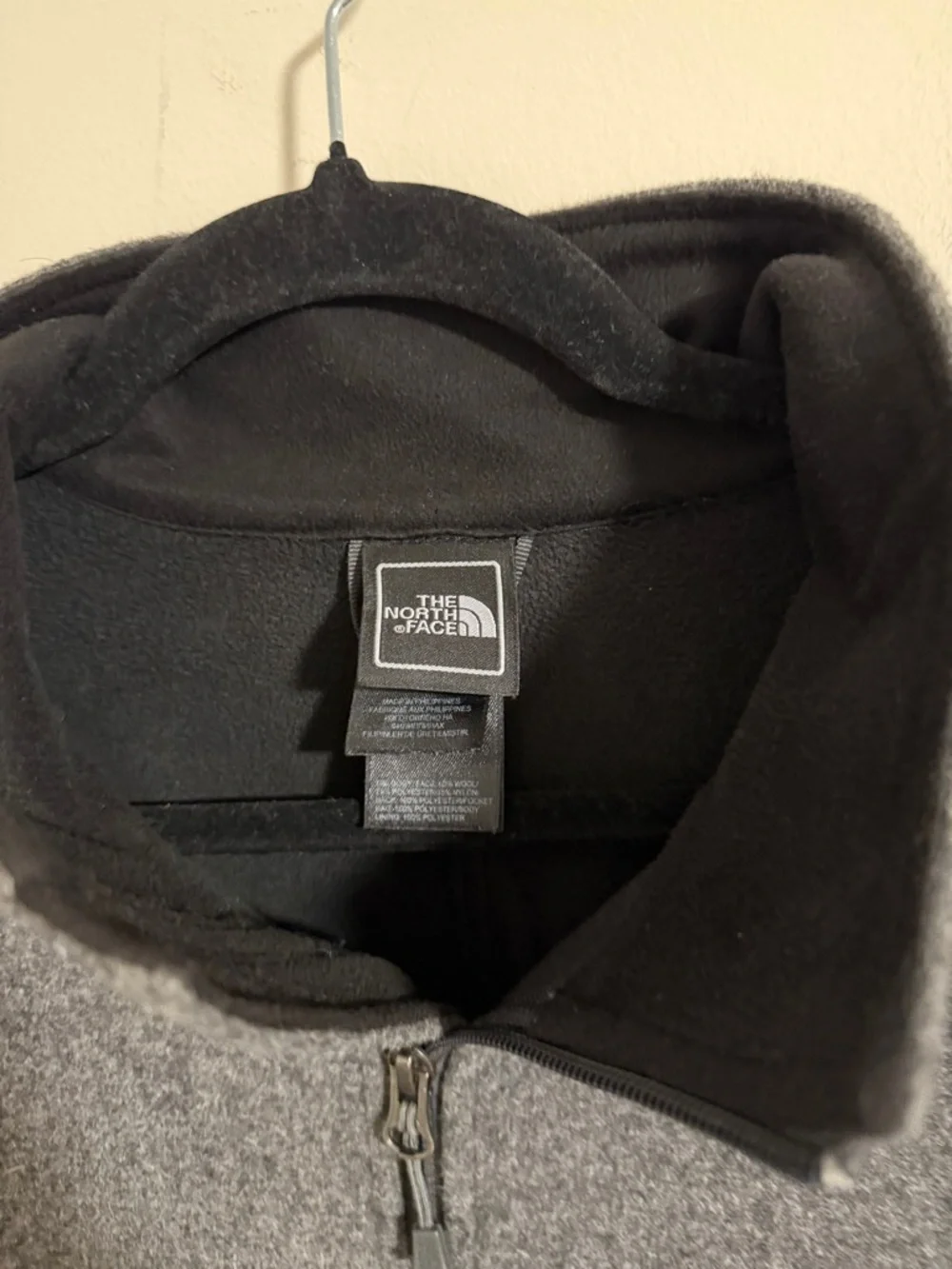 The North Face Men's wool blend Gray Full-Zip Jacket soft shell size Large